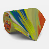 ネオンシトラスカラーパインタリーフラクタル抽象芸術 ネクタイ (ロール)