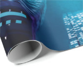 ネオンシベに超高層ビルを配置する未来の繁華街 ラッピングペーパー (ロールコーナー)