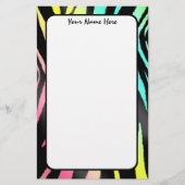 ネオンシマウマのプリントの文房具 便箋 (正面)