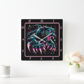 ネオンシャドーパンター時計のグロー スクエア壁時計 (ホーム)