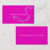 ネオンショッキングピンクモノグラムのでパーソナライズなカード 名刺 (正面/裏面)