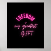 ネオンシンプルやる気を起こさせるピンクのタイポグラフィ付き ポスター (正面)