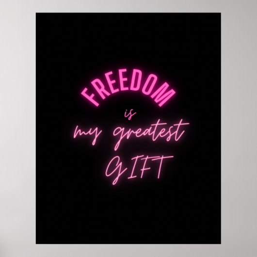 ネオンシンプルやる気を起こさせるピンクのタイポグラフィ付き ポスター (正面)