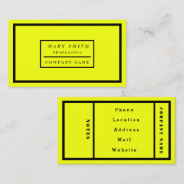 ネオンシンプルモダン蛍光イエロー 名刺