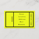ネオンシンプルモダン蛍光イエロー 名刺 (裏面)