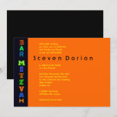 ネオンシンボルや象徴バーバルミツワー招待状 招待状 (正面/裏面)