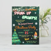 ネオンシンボルや象徴ホリデークリスマスパーティー 招待状 (スタンド正面)