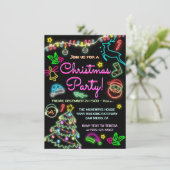 ネオンシンボルや象徴ホリデークリスマスパーティー 招待状 (スタンド正面)