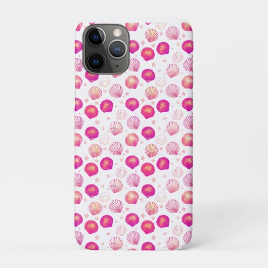 ネオンシーシェルの黒 – シームレスな沿岸パターン Case-Mate iPhoneケース (裏)