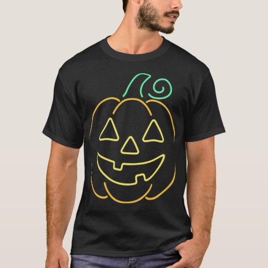 ネオンジャック・オ・ランタン・ハロウィンTシャツ: Tシャツ (正面)