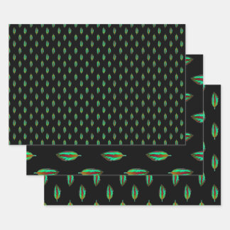 ネオンジャングルカラフルリーフ ラッピングペーパーシート