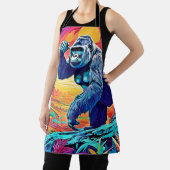 ネオンジャングルゴリラアーバンファンタジー エプロン (インサイチュ)