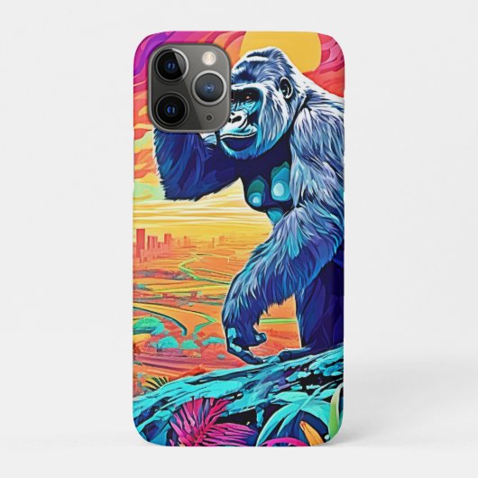 ネオンジャングルゴリラアーバンファンタジー Case-Mate iPhoneケース (裏)
