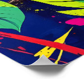 ネオンジャングルスロース – カラスプラッシュ動物アート ポスター (角)