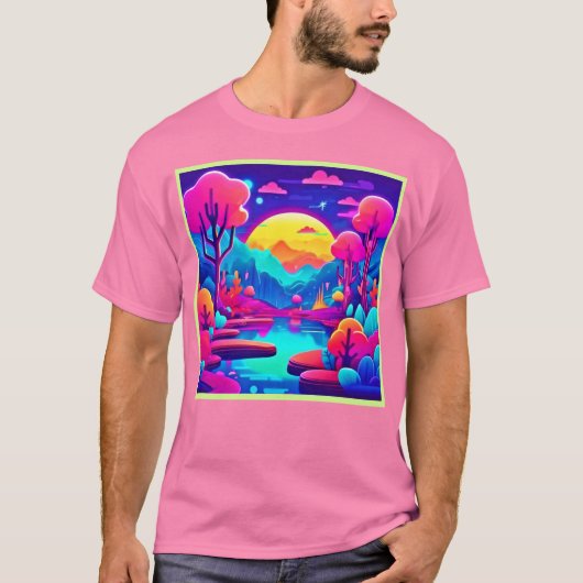 ネオンジャングルドリームアート Tシャツ (正面)