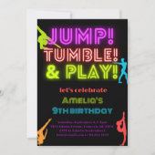 ネオンジャンプトランブ遊ル任意の誕生日体操 招待状 (正面)