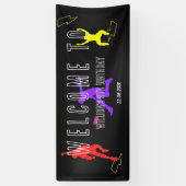 ネオンジャンプ子供たち9thバースデーパーティーへようこそ 横断幕 (縦)