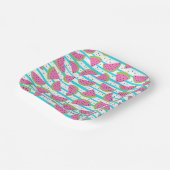 ネオンスイカストライプオン模様 ペーパープレート (傾斜あり)