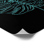 ネオンスイスチーズの植物の葉 ポスター (角)