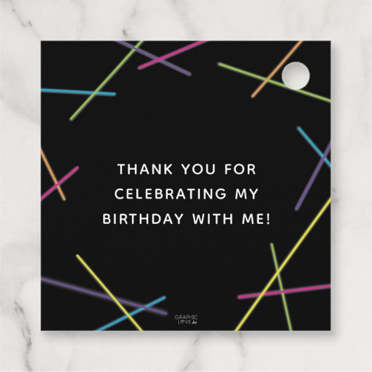 ネオンスウィート16誕生日グローパーティー フェイバータグ (裏面)