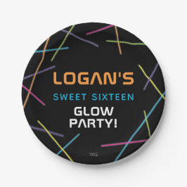 ネオンスウィート16誕生日グローパーティー ペーパープレート