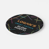 ネオンスウィート16誕生日グローパーティー ペーパープレート (アングル)