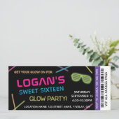 ネオンスウィート16誕生日グローパーティー 招待状 (スタンド正面)