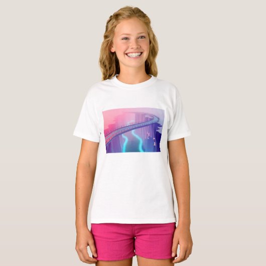 ネオンスカイブリッジの夢の風景 Tシャツ (正面フル)