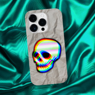 ネオンスカルのイラストレーションくしゃくしゃになった紙 Case-Mate iPhone 14 PROケース