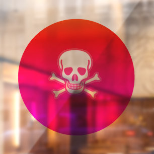 ネオンスカルのネオンのラウンド窓のバックスティック ウィンドウサイン