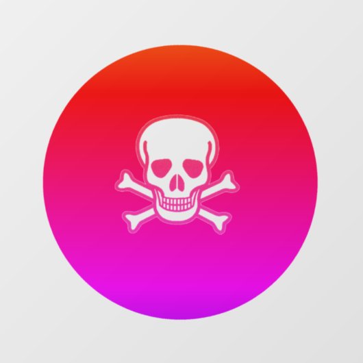 ネオンスカルのネオンのラウンド窓のバックスティック ウィンドウサイン (シート)