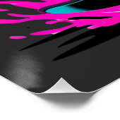 ネオンスカルスケートボードアート – エッジスキーターデザイン ポスター (コーナー)