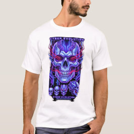 ネオンスカルストリートウェアホワイトTシャツ Tシャツ