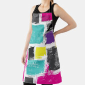 ネオンスクウェアレトロ抽象芸術パターン エプロン (インサイチュ)