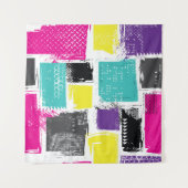 ネオンスクウェアレトロ抽象芸術パターン タペストリー (正面(横))