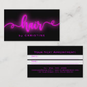 ネオンスクリプトの髪のアポイントメントカード 予約カード (正面/裏面)