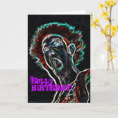 ネオンスクリーム顔誕生日カード カード (黄色い花)