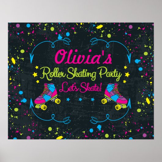 ネオンスケートパーティーポスター ポスター (正面)