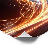 ネオンスケートボーダーオンブラック ポスター (コーナー)