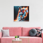 ネオンスケートボーダー キャンバスプリント (インサイチュ (リビング))