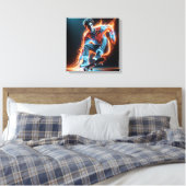ネオンスケートボーダー キャンバスプリント (インサイチュ (寝室))