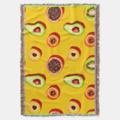 ネオンスタイリッシュフルーツ柄 スローブランケット (正面縦)