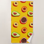 ネオンスタイリッシュフルーツ柄 ビーチタオル (正面)