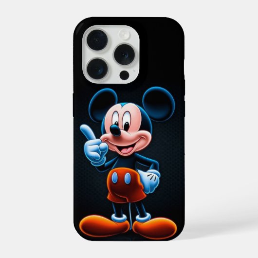 ネオンスタイルのかわいいネズミ iPhoneケース (裏面)