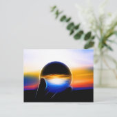 ネオンスタイルのガラス球 ポストカード (スタンド正面)