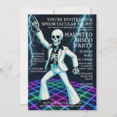 ネオンスタイルレトロディスコハローウィンパーティ 招待状 (正面)
