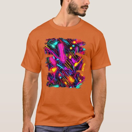 ネオンスタイルUVグロー パーティーライブ 楽しい Tシャツ (正面)