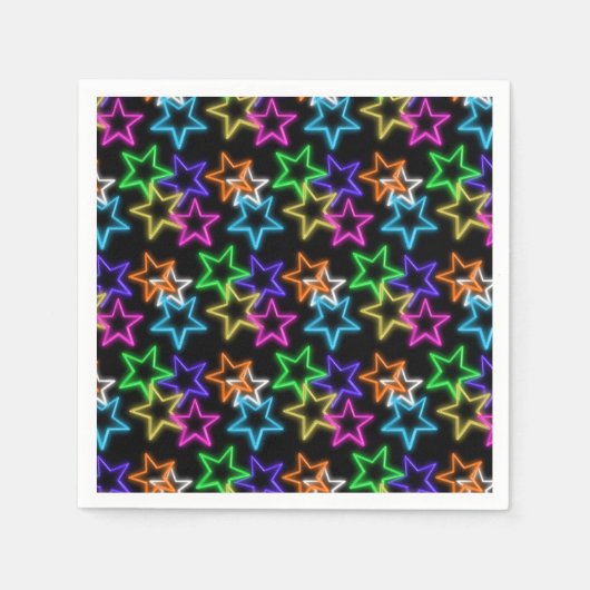 ネオンスターオンブラック スタンダードカクテルナプキン (正面)