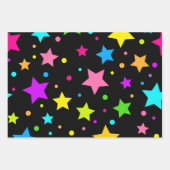 ネオンスターオンブラック ラッピングペーパーシート (正面)