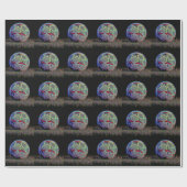 ネオンスターサッカーボール ラッピングペーパー (フラット)